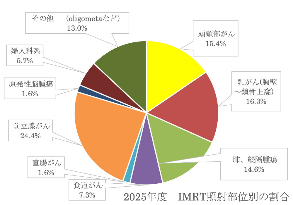 2025年度 IMRT照射部位別の割合