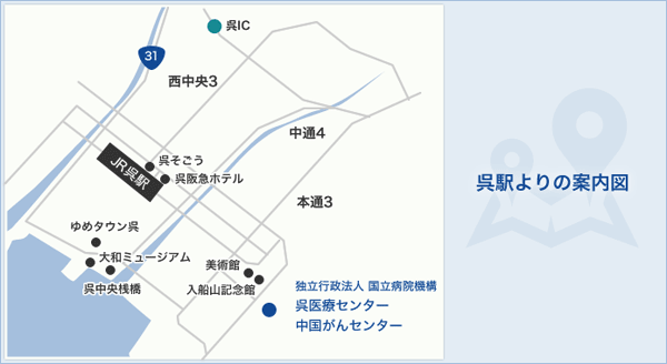 呉駅よりの案内図